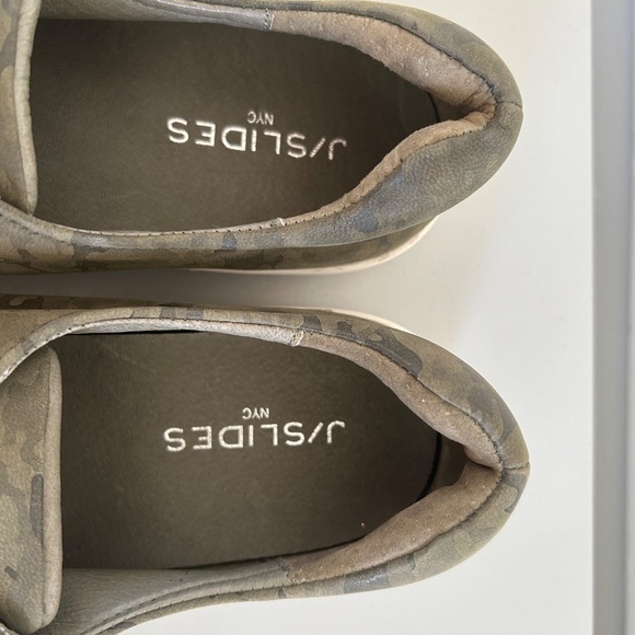 J/Slides Women's Green Camo Leather  Heidi Slip on Sz 9 - Picture 9 of 12